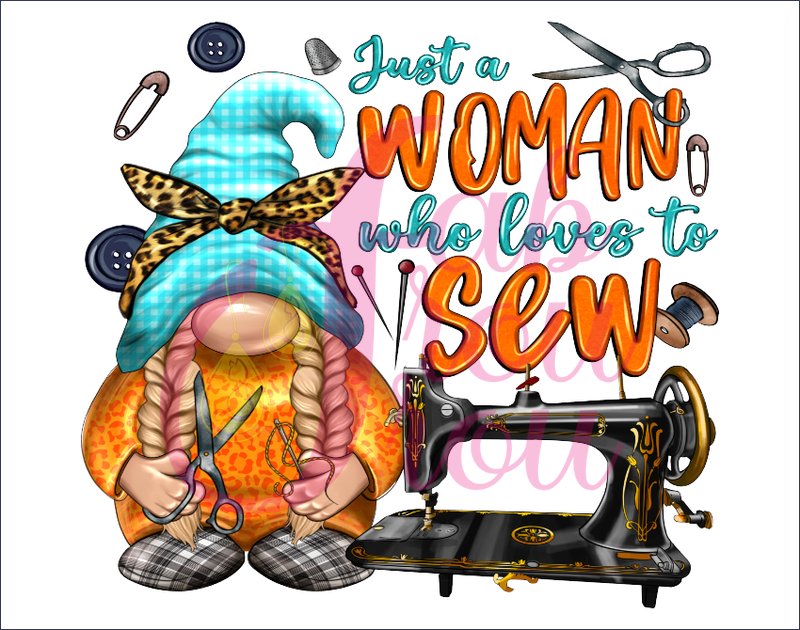 Gnome Sewing Machine  Orange