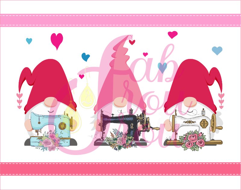 Gnome Sewing Machine Trio