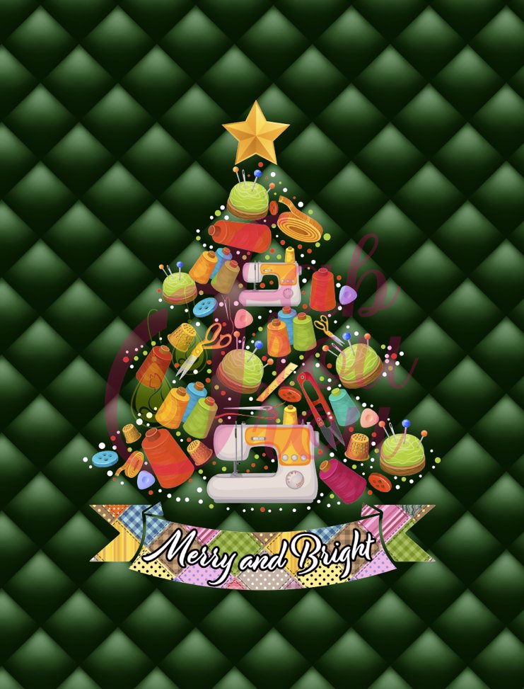 Merry And Bright Sewing Christmas Tree